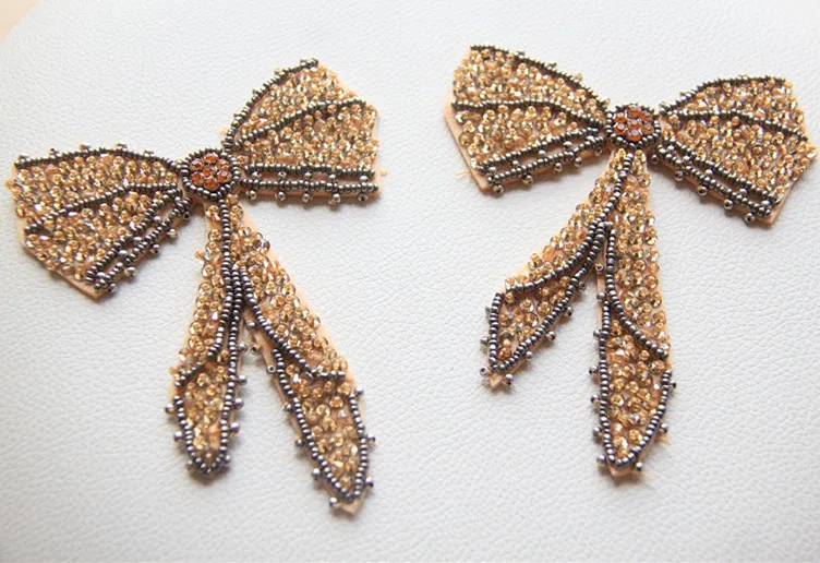 Вышитый бисером галстук бабочка ручной работы для одежды|patches appliques|clothing patchespatches