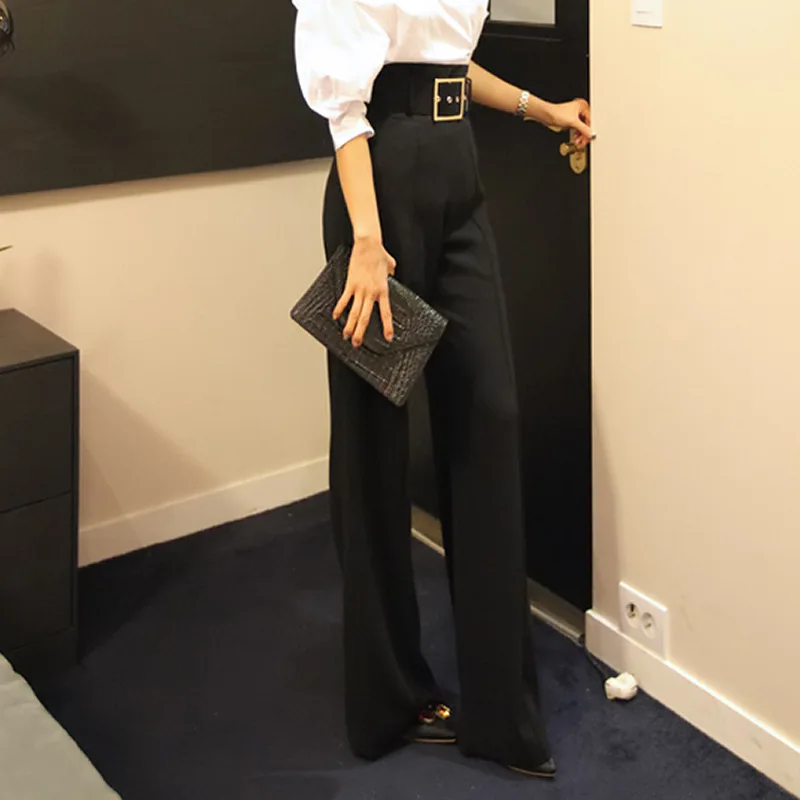 Womens High Waist Loose Wide Leg Pants Autumn Women Pants Wide Leg Culottes Pockets Casual Long Trousers Plus Size S-XL Womens High Waist Loose Wide Leg Pants Autumn Women Pants Wide Leg Culottes Pockets Casual Long Trousers Plus Size S-XL