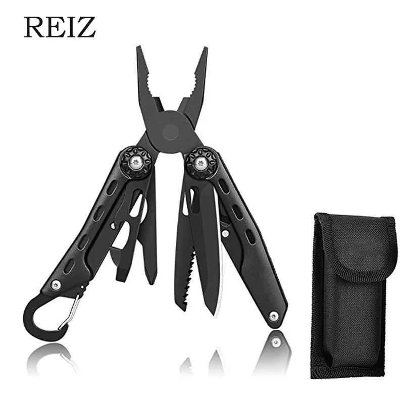 

REIZ Portable Outdoor Multitool Cutter Combination Plier Folding EDC Hand Knife Multitool Crimping Tool Cable Cutter Opener