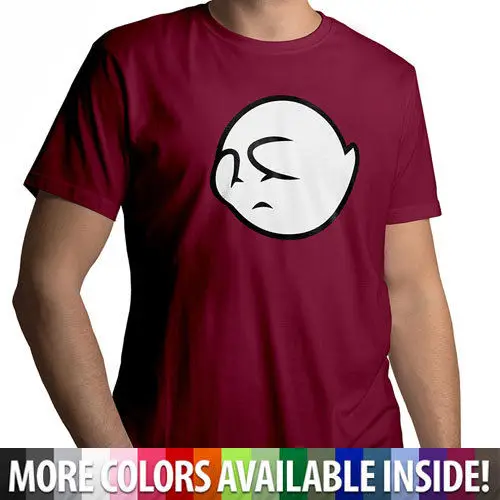 

Super Mario Bro Shy Hiding Boo Ghost Mens 100% Cotton Unisex Crew Neck T-Shirt