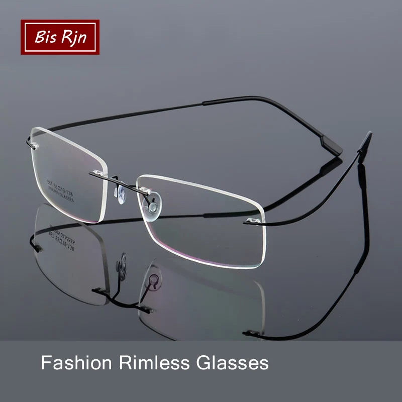 

Lightweight Flexible Rimless Eyeglasses Optical Glasses Frame Man Woman Computer Memory Titanium Spectacle Frame Clear Lens Z867
