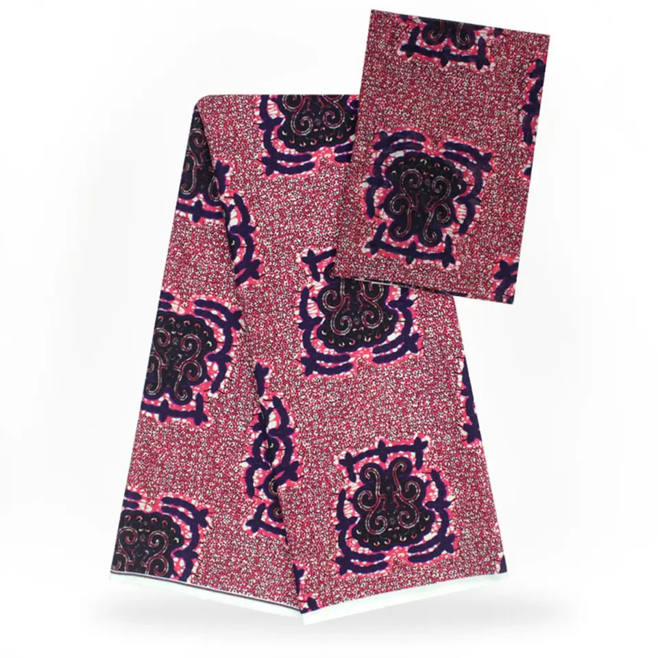 

2 Pcs Set 4 Yards African Ankara Prints Modell Material & 2 Yards Chiffon Ankara Chiffon Fabric YBXM-78