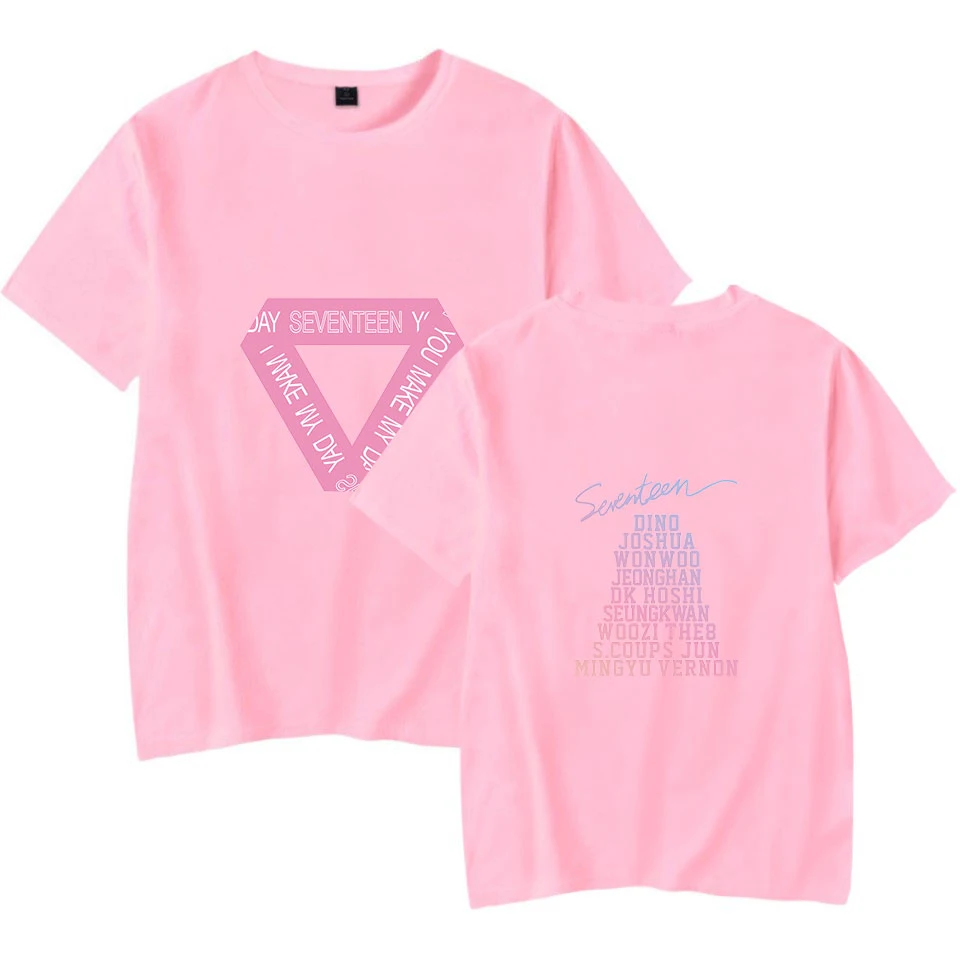 Футболки SEVENTEEN Кей поп с принтом футболки коротким рукавом женские/яркие