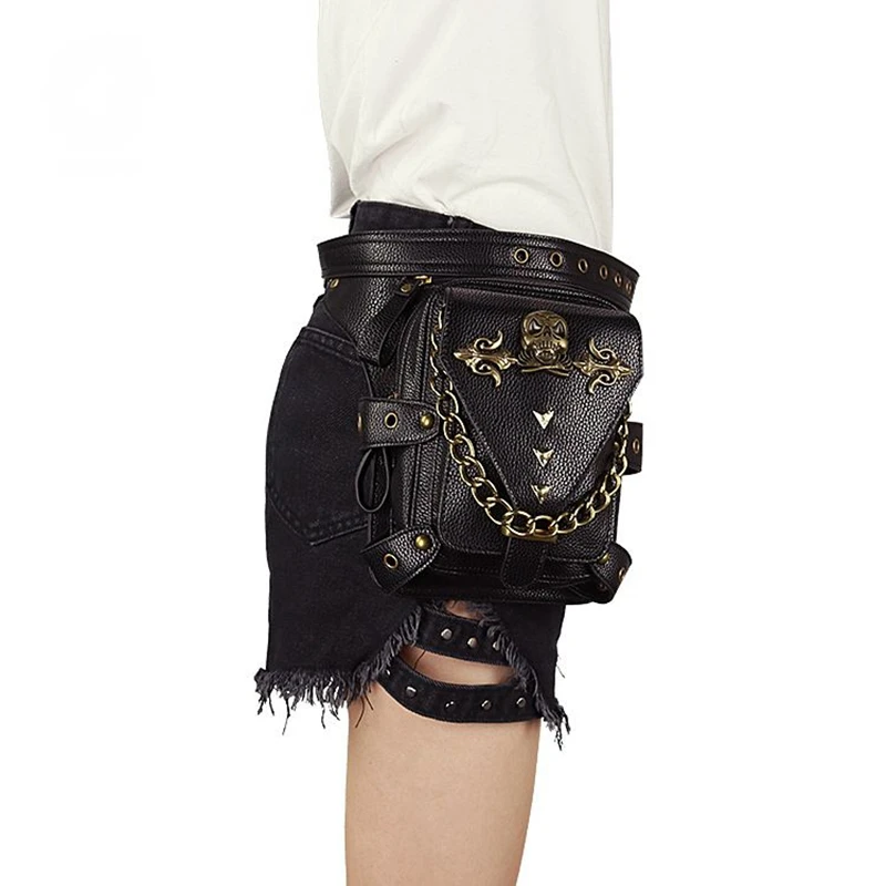 Готический стимпанк поясные сумки для женщин Rock Leg Pack PU кожаные через плечо