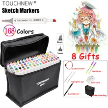Маркеры Touchnew 60 цветов Алкоголь кисточки ручка маркеры для набросков и рисунков Touchnew манга рисунок маркер дизайн книги по искусству ручка Вкладыши