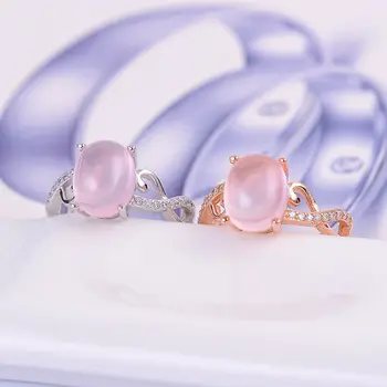 

KJJEAXCMY fine jewelry 925 pure silver inlaid with natural powder crystal lady ring jewelry.