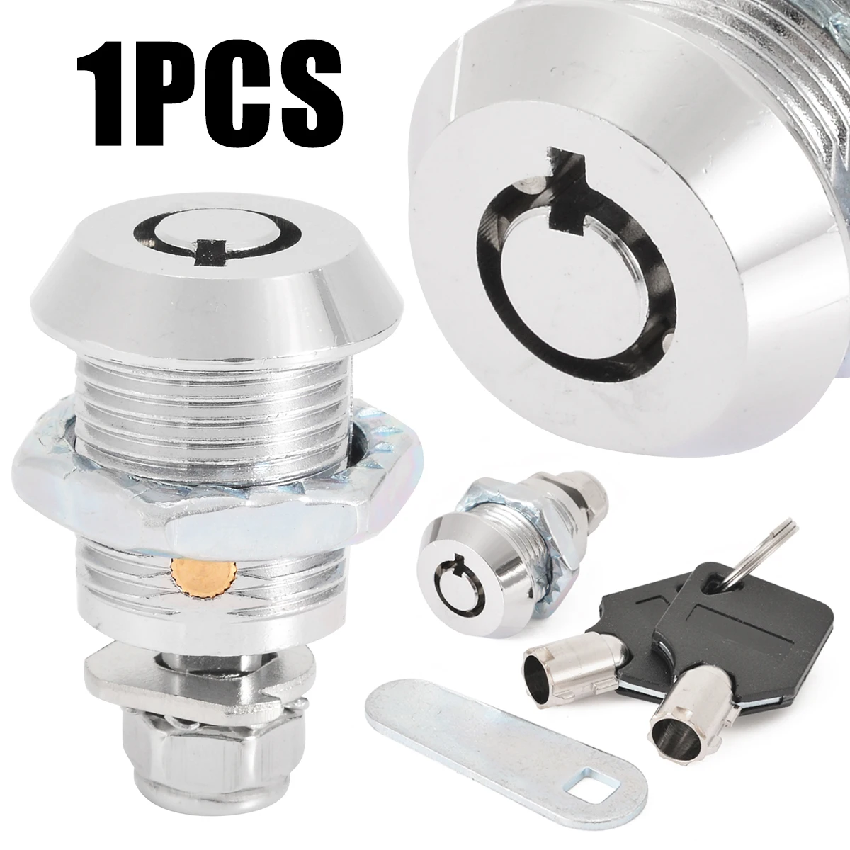 21.5mm Cam Lock For Security Door Cabinet Mailbox Drawer Cupboard Locker With 2 Keys for Home Cabinet Cam Lock