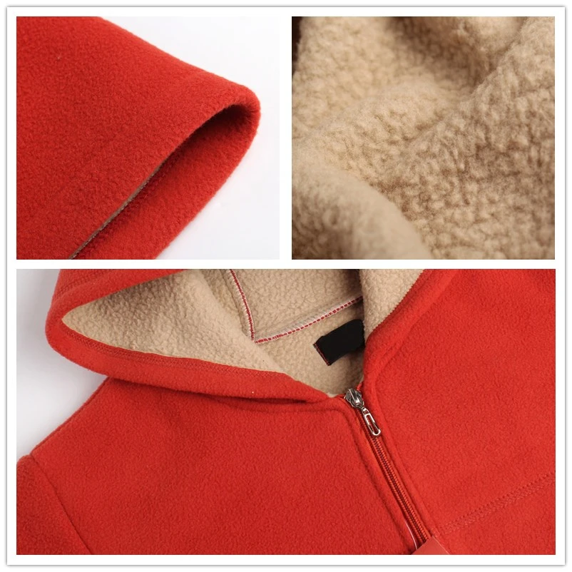 ASLTW Fleece Women Jacket New Middle Age Womens Imitation Lambs Jackets With Hooded Plus Size Solid Ladies Coats Overcoats