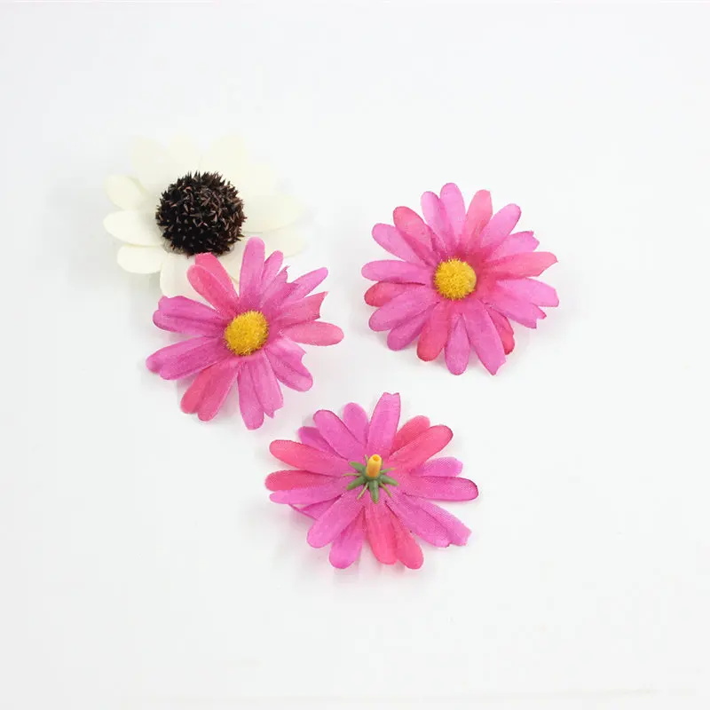 100 шт/lote Cabeca искусственный Flor De Seda Pequeno Crisantemo Da Margarida do Gerbera fanas DIY Casamento