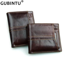 Бренд gubintu RFID экранированные мужские кошельки против сканирования из натуральной кожи бумажник верхний слой кожаный мужской кошелек держатель карты Кошелек короткий