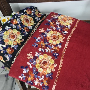 

10pc/lot Ethnic Style Embroidered Scarves and Shawls for Women Fashion Design Muslim Hijab Bandana and Pashmina for Ladies