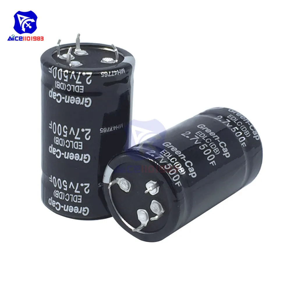 

Super Farad Capacitor 2.7V 500F 35*60mm High Frequency Low ESR 4 Pin Super Capacitor for Car Stereo Speaker Battery