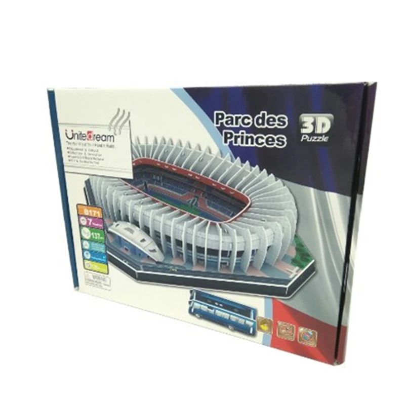 Классический пазл 3D Puzzle Parc des Princes футбольные игры стадионы DIY мир Строительство Кирпич игрушечные масштабные модели наборы бумаги