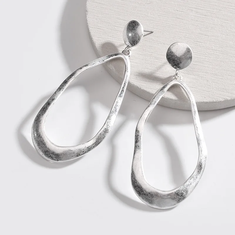

ZWPON 2018 New Handmade Vintage Hammered Hollow Statement Earrings for Women
