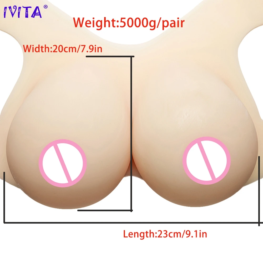 Искусственные Силиконовые груди IVITA 5000 г Realisitic поддельные для Crossdressers