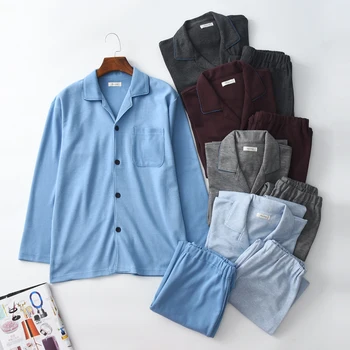 

Pajamas for men Long sleeve cardigan autumn Pajama Set