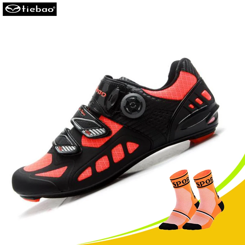 

TIEBAO Road Carbon Cycling Shoes Outdoor ultralight Professional Road riding Bicycle Shoes Women Men Carbon Outsole Bike Shoes