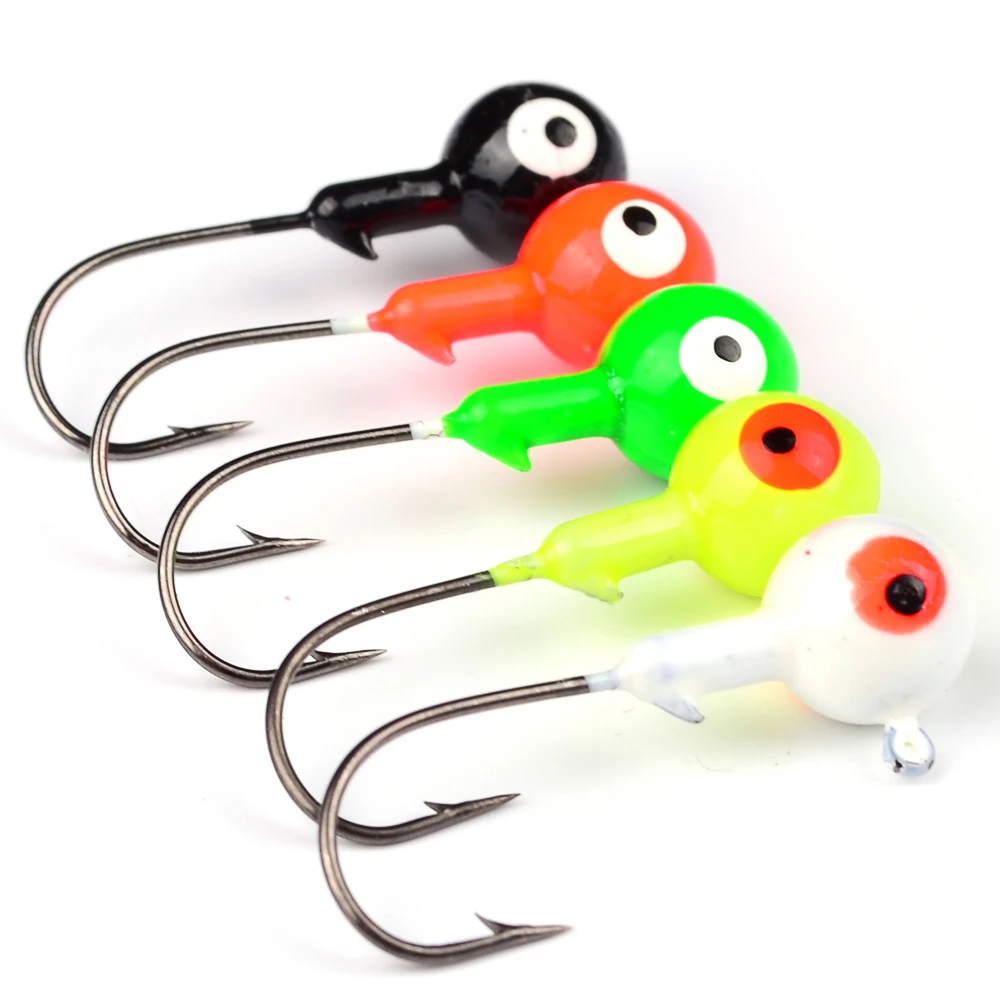 10pc High carbon steel lead hook 1g/3.5g/5g/7g/10g Round Jigs Head