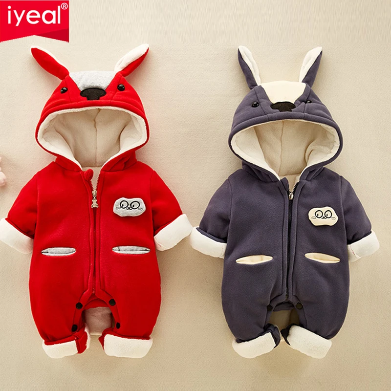 

IYEAL Baby Boy Girl Clothes New born Winter Cute Hooded Rompers Thick Cotton Outfit Newborn Jumpsuit Children Toddler Outerwear