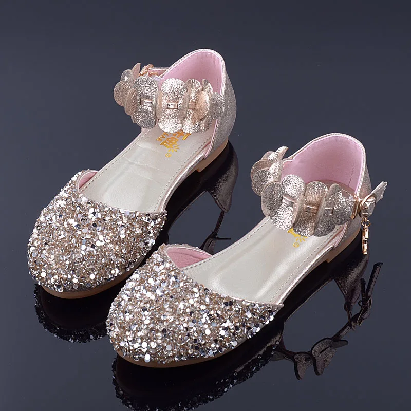 SLYXSH/Праздничная обувь для девочек; детские сандалии принцессы на плоской подошве; Новинка года; летняя детская Свадебная обувь; детские сандалии с цветами; школьные серебряные сандалии