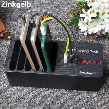 

Multi Port USB Charger Dock Desktop Universal 8 Ports Smart 3A Quick Charge QC 3.0 Type C USB Charging Station EU US UK AU Plug
