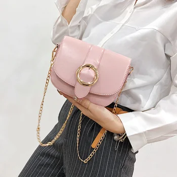 

Crossbody Single Shoulder Bag Mini Handbag with Golden Chain Strap for Women Girls New