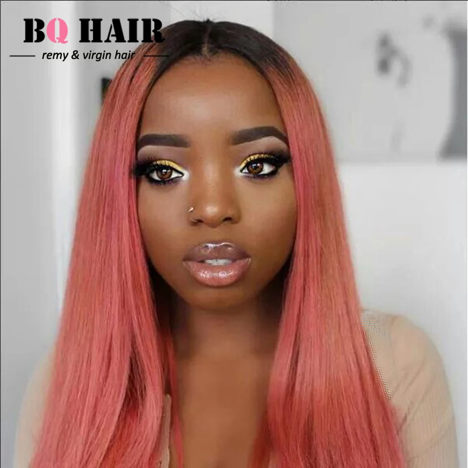 BQHAIR 8A Two Tone Rose Gold Ombre Straight Hair 3 Bundles Raw Indian