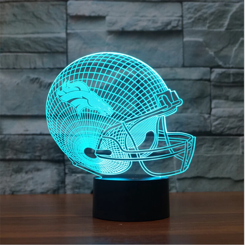 

NFL Team LOGO Table Lamp Touch 7 Colors Changing Denver Broncos/Minnesota Vikings/New York Jets Sleep Light Acrylic USB 3D LED