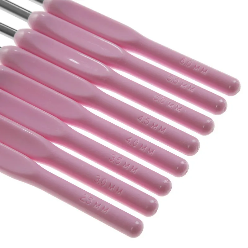 2,5-6,0 мм многоцветные спицы Пластиковые Ручки Алюминиевые крючки для вязания DIY ремесла ткацкий станок инструмент