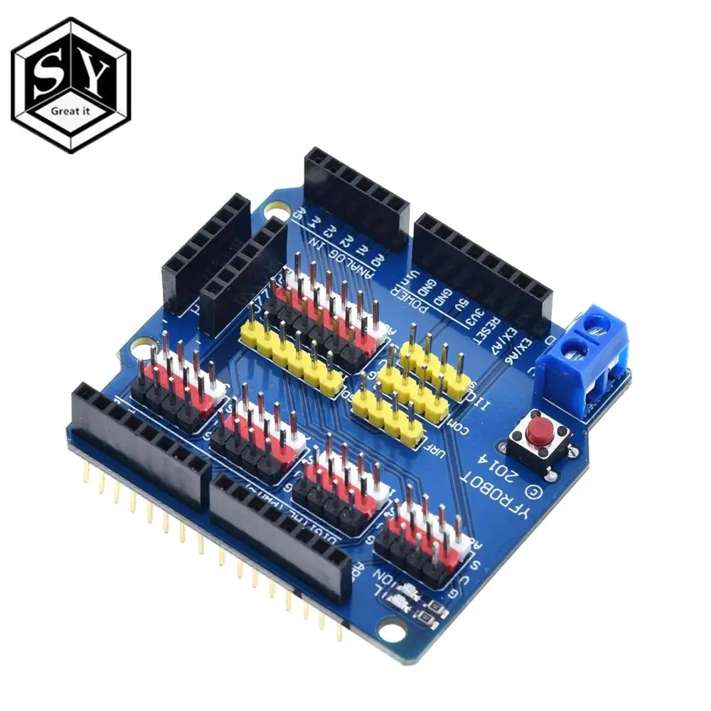 

1PCS Great IT V5 Sensor Shield Expansion Board Shield For Arduino UNO R3 V5.0 Electronic Module Sensor Shield V5 expansion board