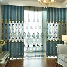 evropejskie roskoshnye svetlo goluboj vyshitye plotnye dekorativnye shtory dlya zhizni shtory na okna spalnya roskoshnye shtory