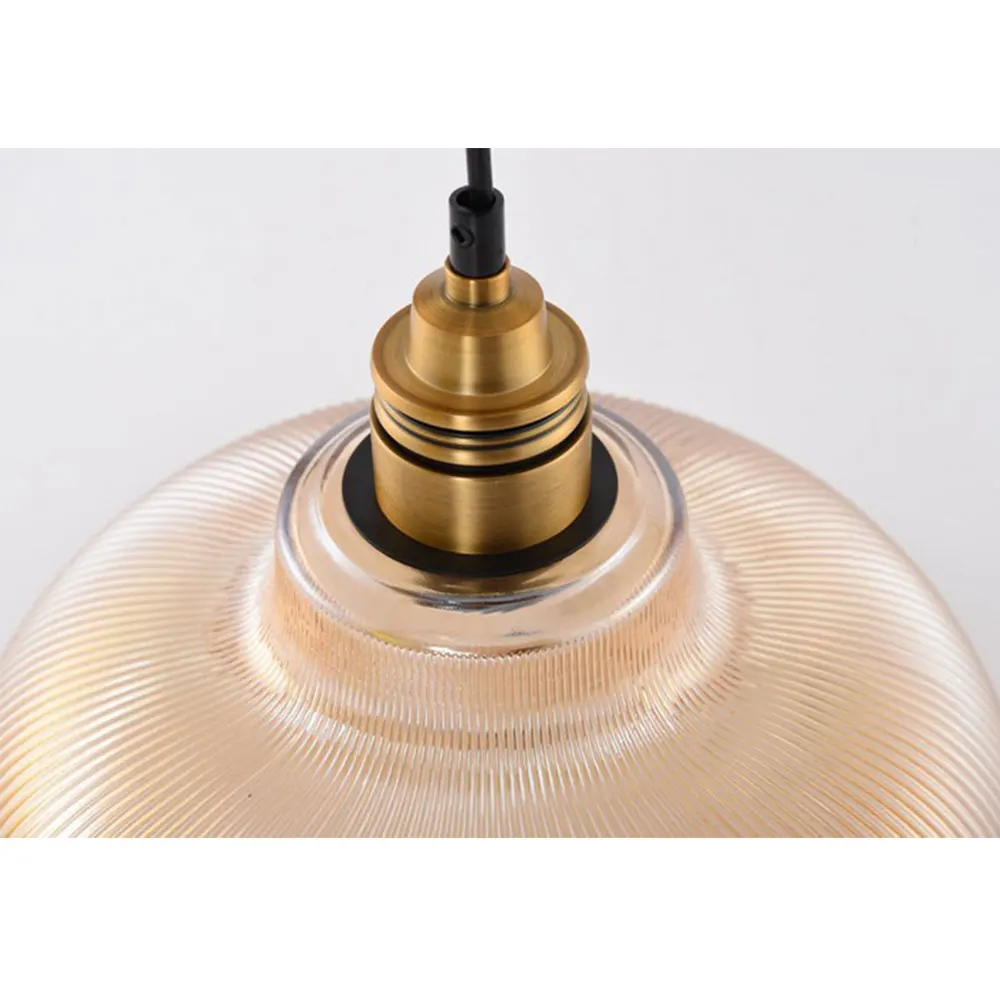 Pendant Lights Pendant Lamp Vintage Pendant Lights American Vintage Stripe Pot Cover Glass Pendant Lights Creative Living Room Lamp Simple Restaurant Bar Lamp LED E27 light