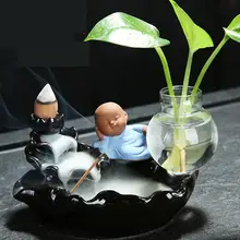 Милая монах курильница для благовоний ваза для свечи Ароматерапия плита керамическая, спальня, домашние украшения, Йога, чайный домик, офис, темп, дзен