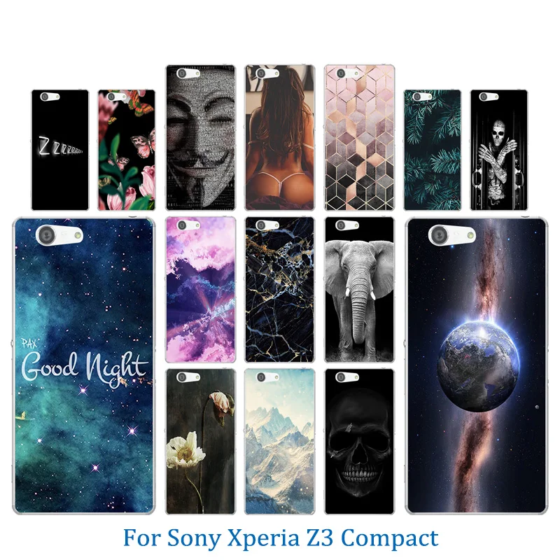 Роскошный прозрачный чехол для телефона Sony Xperia Z3 Compact mini мягкий силиконовый с