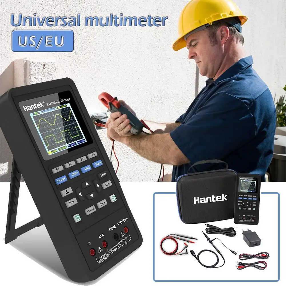 

Hantek 2in1 Digital Oscilloscope+Multimeter Portable USB 2 Channels 40mhz LCD Display Test Meter Tools