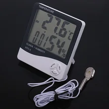 HTC-2, часы, термометр, датчик температуры и влажности, измеритель, термометр, цифровой термометр, термометр estacion metereologica, станция meteo