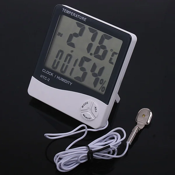 

HTC-2 Clock Thermometer Temperature Humidity sensor Meter termometro digitale thermometre estacion metereologica station meteo