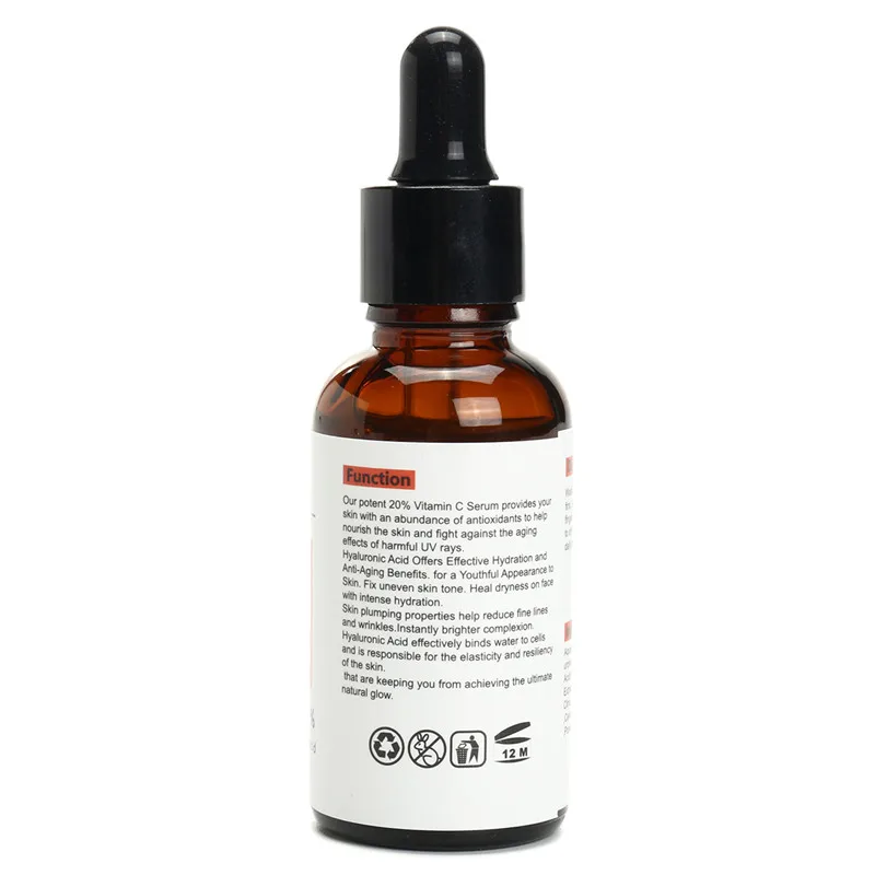 Hyaluronic Acid Vitamin C Serum Whitening Anti-Aging Fade Spots Removing Freckle Anti Winkles Moisturizing Face Cream Care Hyaluronic Acid Vitamin C Serum Whitening Anti-Aging Fade Spots Removing Freckle Anti Winkles Moisturizing Face Cream Care