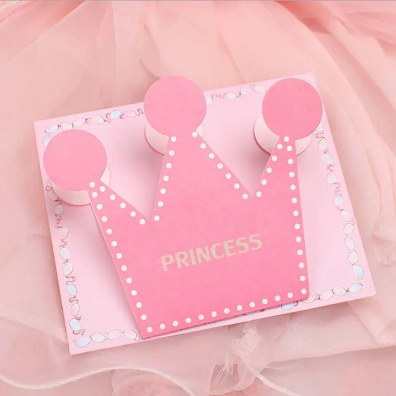 20 шт Маленький принц или Принцесса Корона Форма сложенный поздравительная открытка детский душ благодарная открытка День рождения праздничные открытки Пригласительные открытки - Цвет: Princess