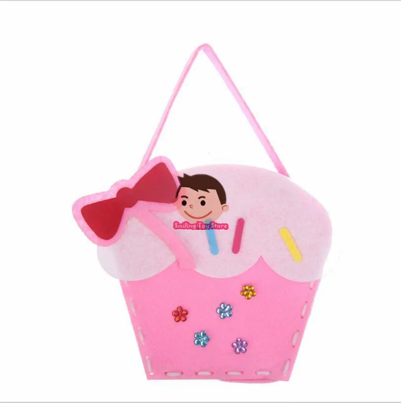 Нетканая Ткань DIY сумка Детская игрушка Ремесло Мини сумка Нетканая ткань красочная ручная работа сумка Мультяшные животные детские сумки - Цвет: C