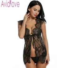 Avidlove Women Sexy Lingerie Dress Floral Lace See-through Erotic Nightwear Babydolls Sexy Plus Size Lingerie Nightgown Pajamas