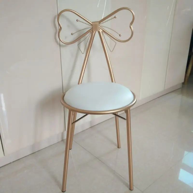 

Muebles De Madera 2018 Rushed Sale Metal Lounge Chair Sedie Iron Art Gold Dining Theme Restaurant Master Design Thickened Bow
