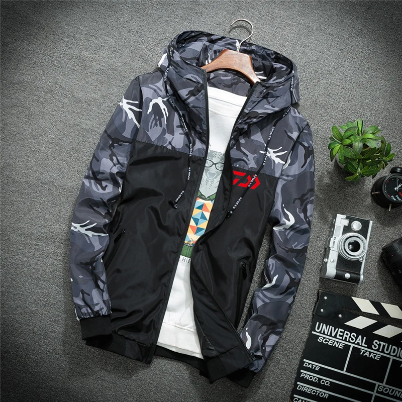 

Spring Autumn Men Camouflage Hoodies Jacket Long Sleeve Zipper Hiking Camping Windproof Coat Women Male Winter Warm Outwear