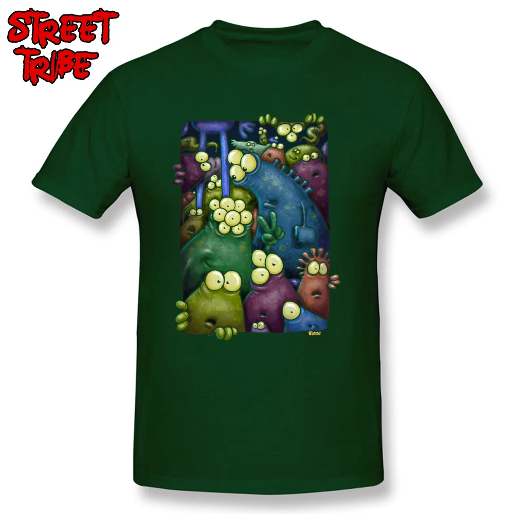 Designer crowded aliens Casual Tshirts O Neck 100% Cotton Mens Tops Shirts Short Sleeve Summer Casual Tee-Shirt crowded aliens dark