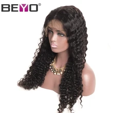 Beyo Hair Lace Front Human Hair Wigs For Black Women Pre Plucked Malaysian Deep Wave Wig With Baby Hair 8-24 Inch Non-Remy Hair