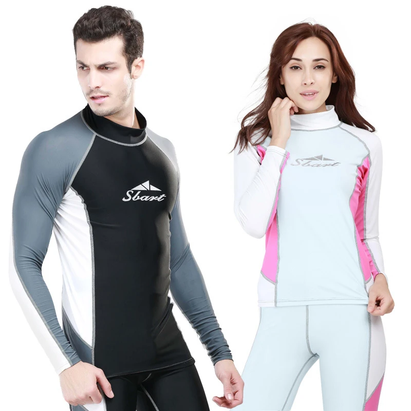 Sun UV Protection Long Sleeve Wetsuits Men Women Basic Skins Tees