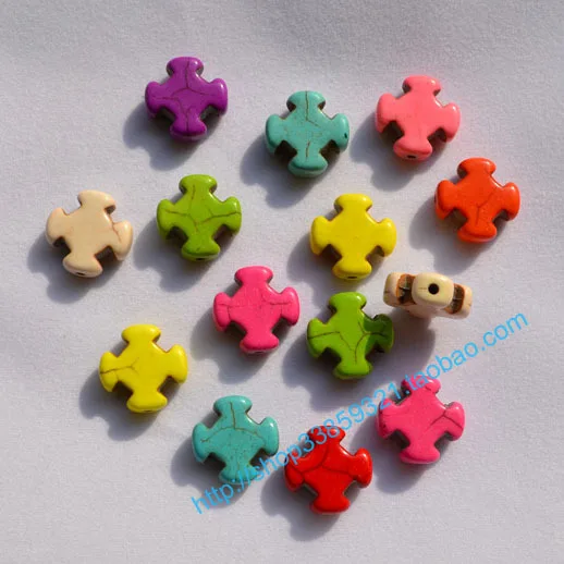 

Free shipping,supply DIY fashion jewelry Accessory,Necklace Beads,Retro Design Cross,Mix Color Turquiose