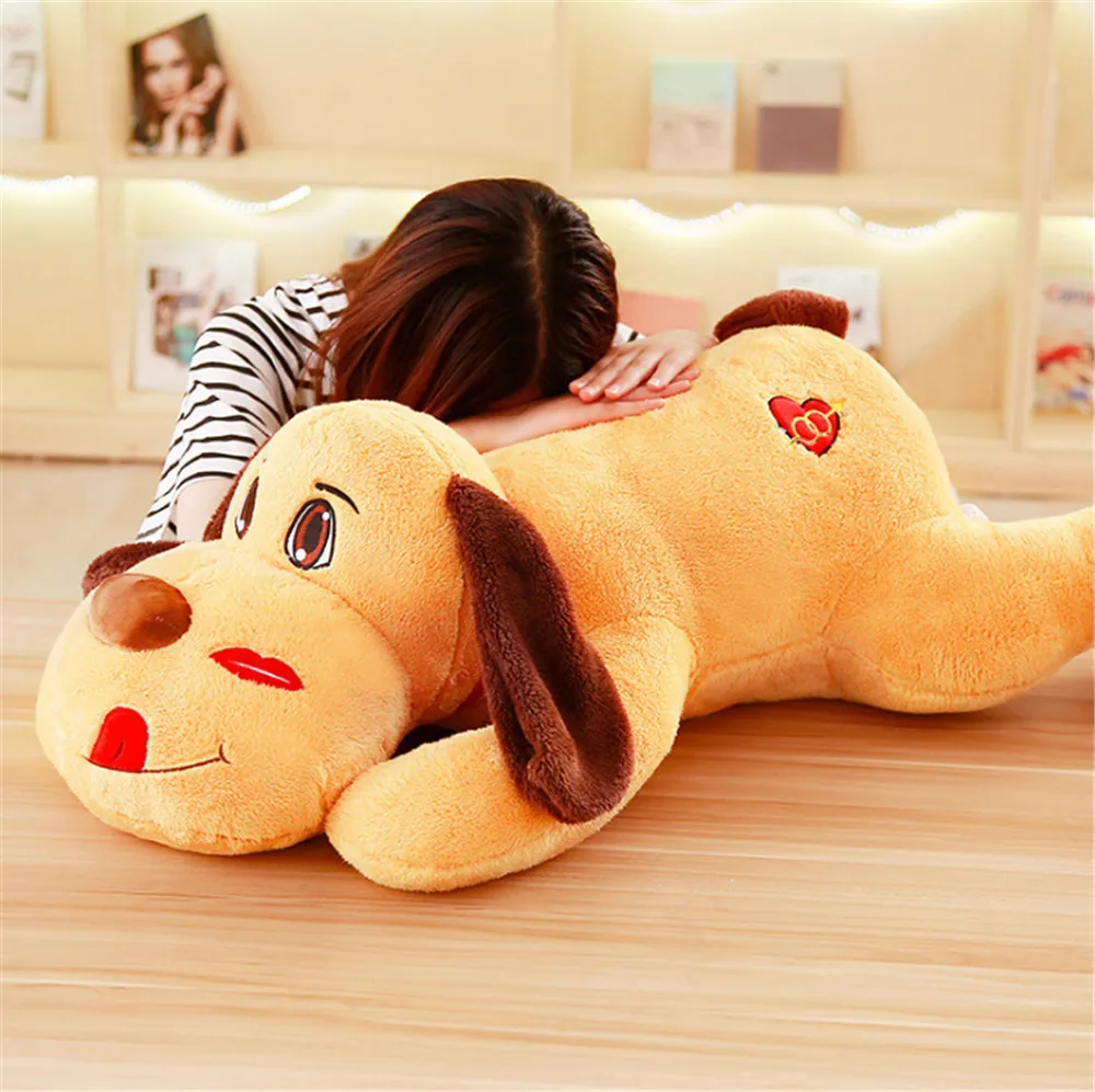 kiss lying dog stuffed plush toy jumbo big cartoon dogs pillow doll 04
