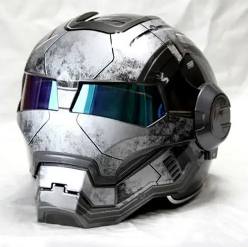 

War Machine Gray Mens womens IRONMAN Iron Man helmet motorcycle helmet half helmet open face helmet ABS casque motocross