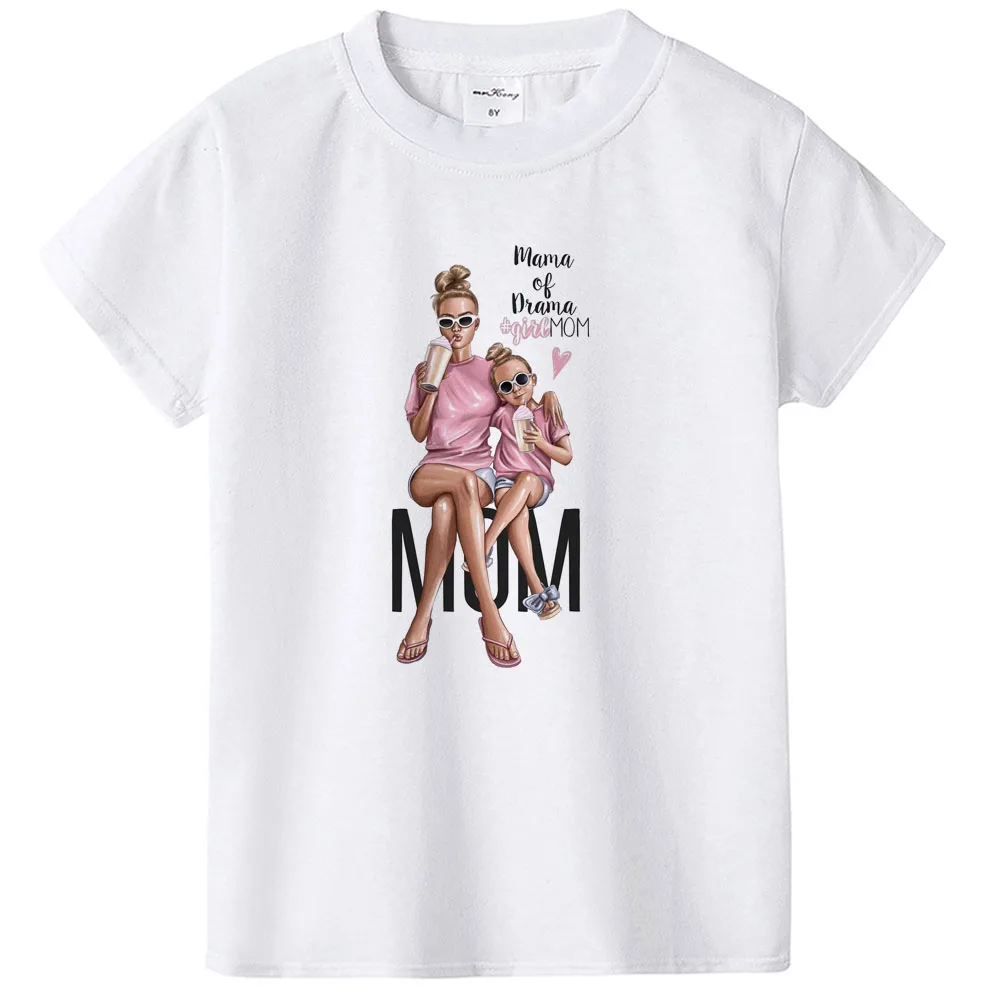 Белая одежда с надписью «Mommy's Love» для детей Топы для детей, футболка для маленьких девочек модные футболки с принтом «Love Life» для мамы и